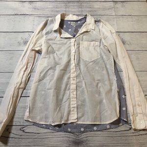 Madewell Button Up Blouse White Polka Dot Size XS